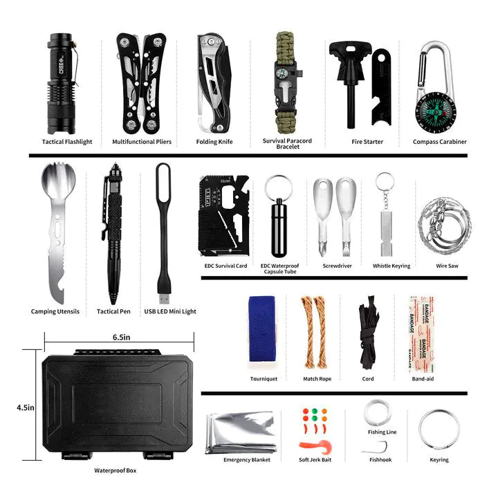 Emergency Survival Gear Kits 60 in 1 Outdoor Gear Tools Box Kit Set